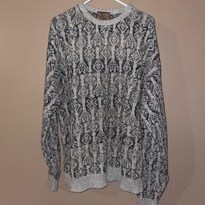 Vintage Men’s TSA Outdoor Gray and Black Patterned Sweater sz XL Made in USA